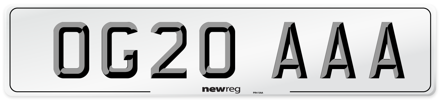 OG20 AAA Number Plate from New Reg